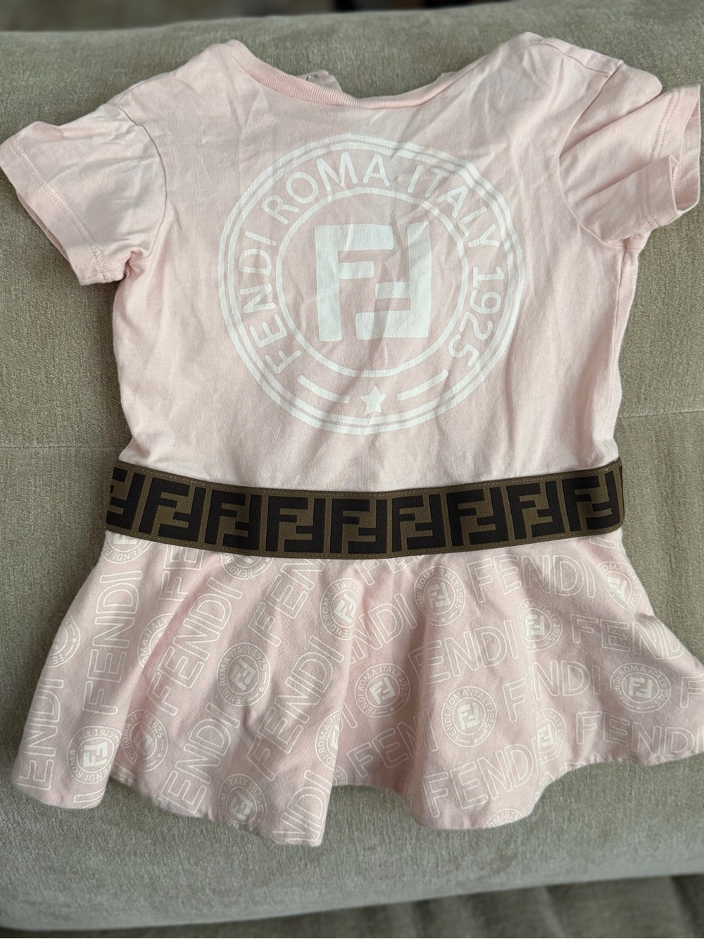 Fendi Light Pink Snap-back Cotton dress